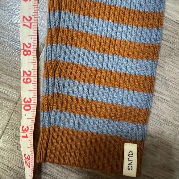 Kuling Kids Merino Wool Leggings Size 122/128 Brown Blue Striped - Picture 4 of 8